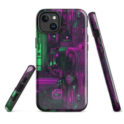 Synthwave Circuit on a MagSafe Tough Case for iPhone®