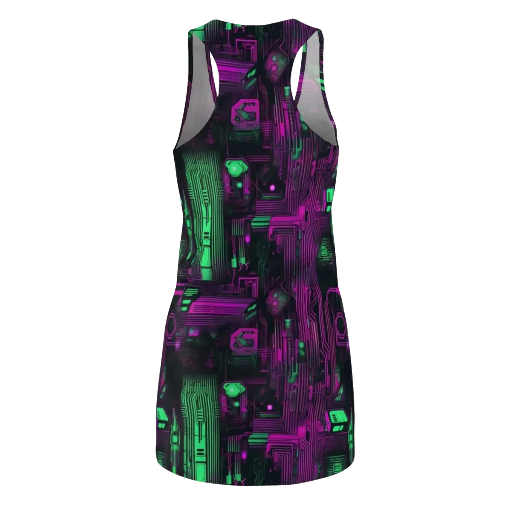 Synthwave Circuit on Racerback Dress — Back