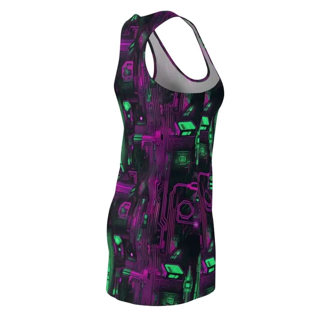 Synthwave Circuit on Racerback Dress — Back Side