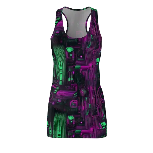 Synthwave Circuit on a Racerback Dress