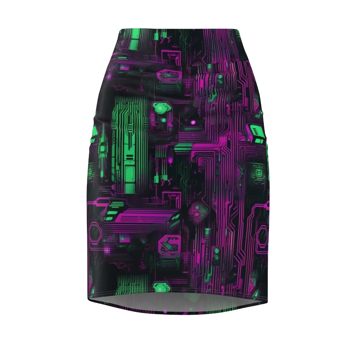 Synthwave Circuit on Pencil Skirt — Front