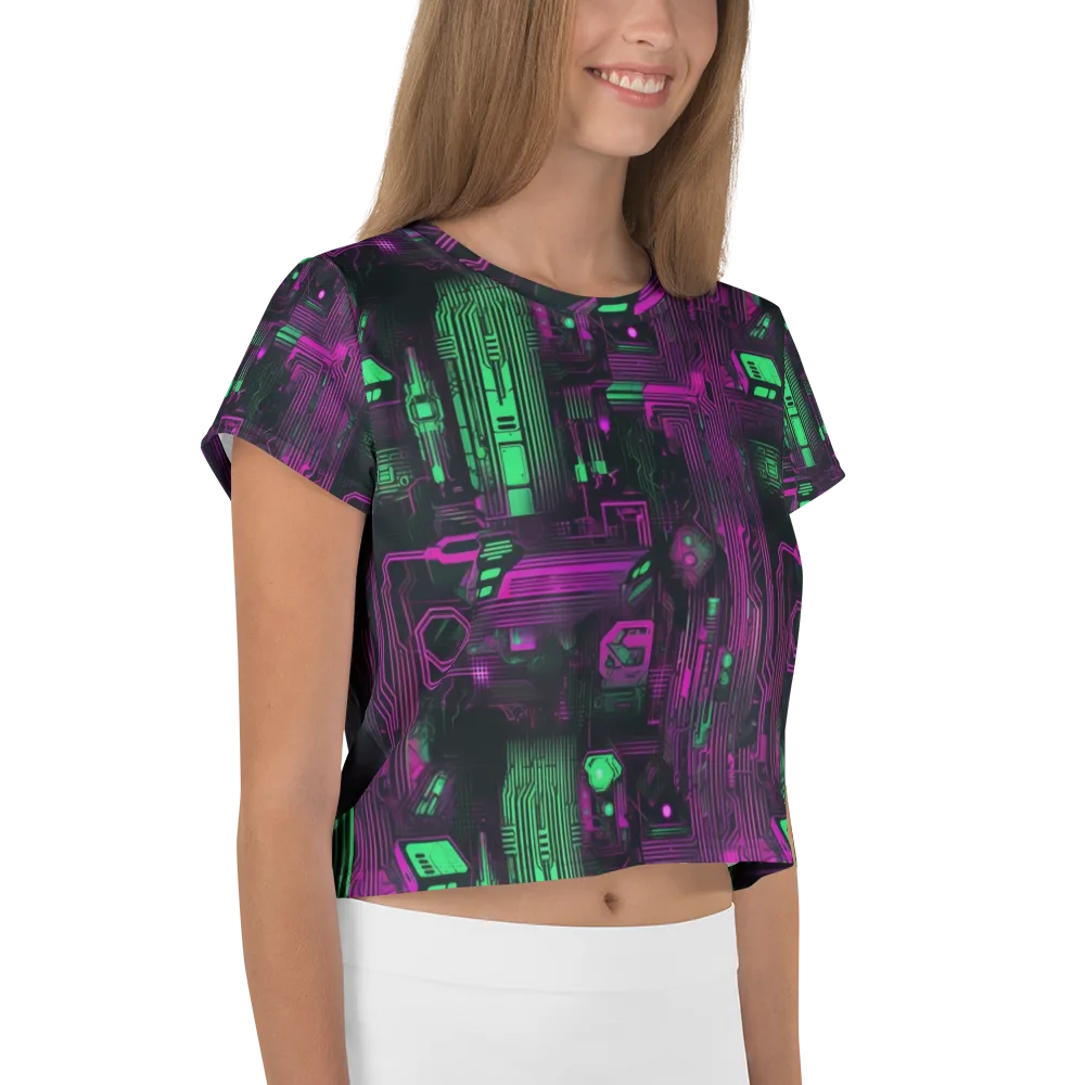 Synthwave Circuit on Crop Tee — Right