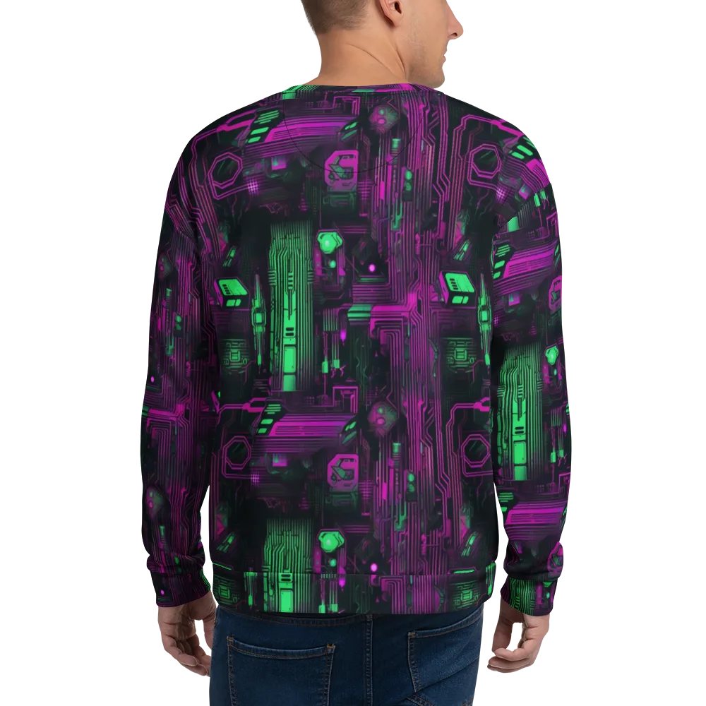 Synthwave Circuit on Sweatshirt — Back