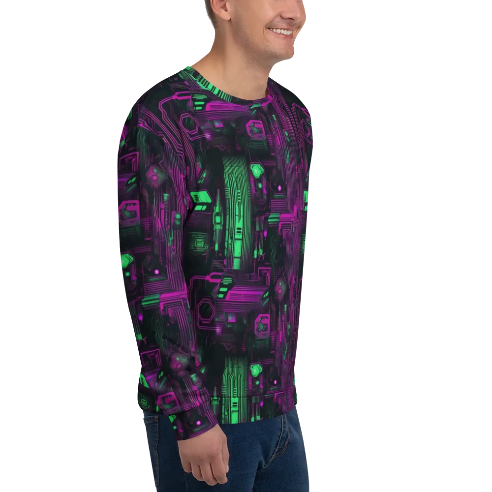 Synthwave Circuit on Sweatshirt — Right Front