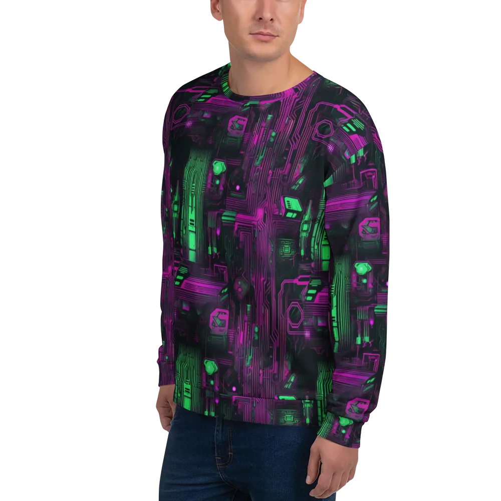 Synthwave Circuit on Sweatshirt — Left Front