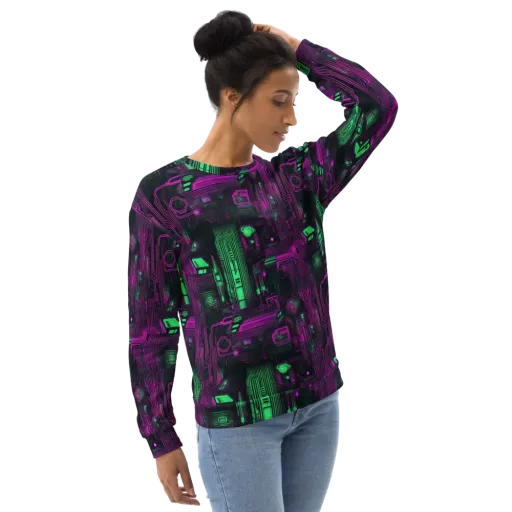 Synthwave Circuit on a Sweatshirt