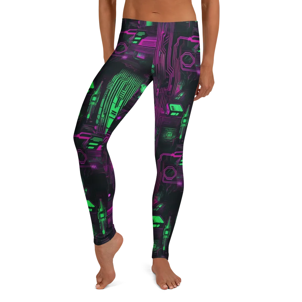Synthwave Circuit on Leggings — Front