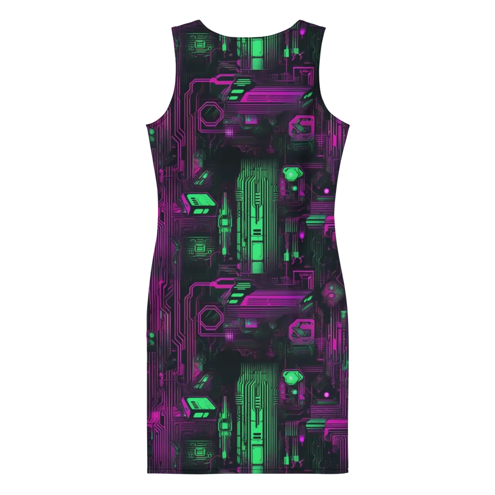 Synthwave Circuit on Bodycon Dress — Back