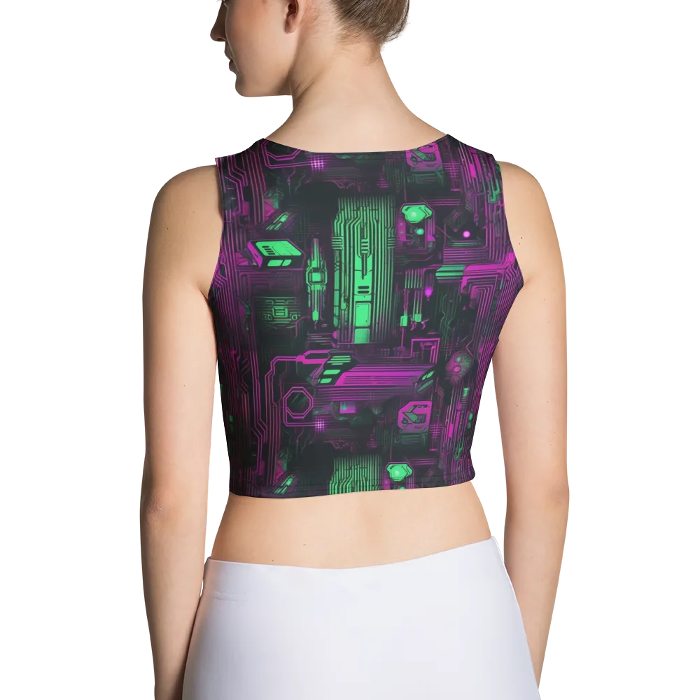 Synthwave Circuit on Crop Top — Back