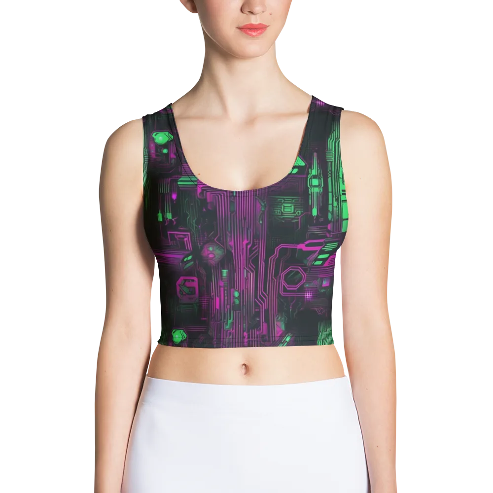 Synthwave Circuit on Crop Top — Front