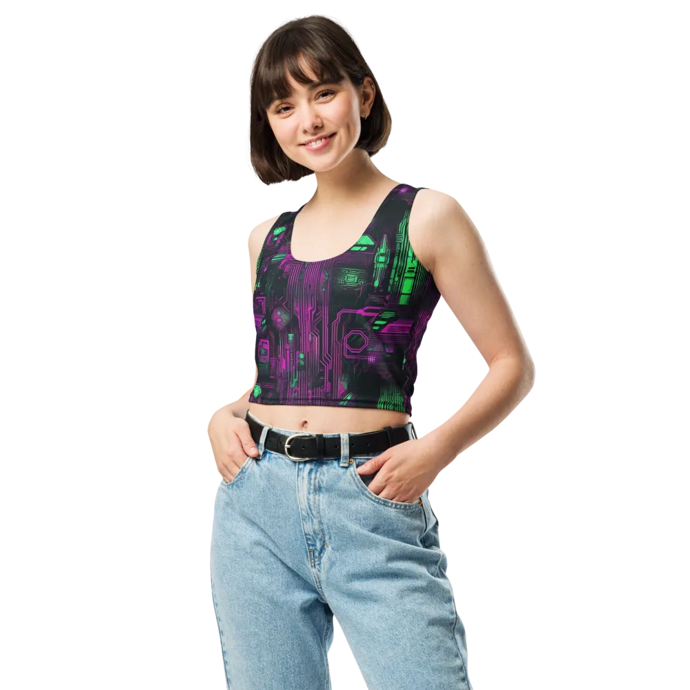 Synthwave Circuit on Crop Top — Front