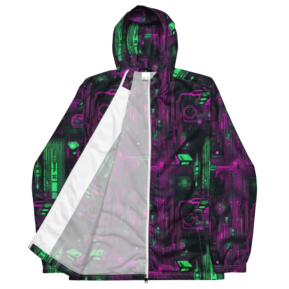 Synthwave Circuit on Men's Windbreaker — Front