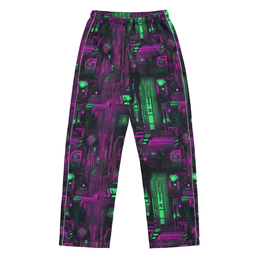 Synthwave Circuit on Women's Pajama Pants — Front