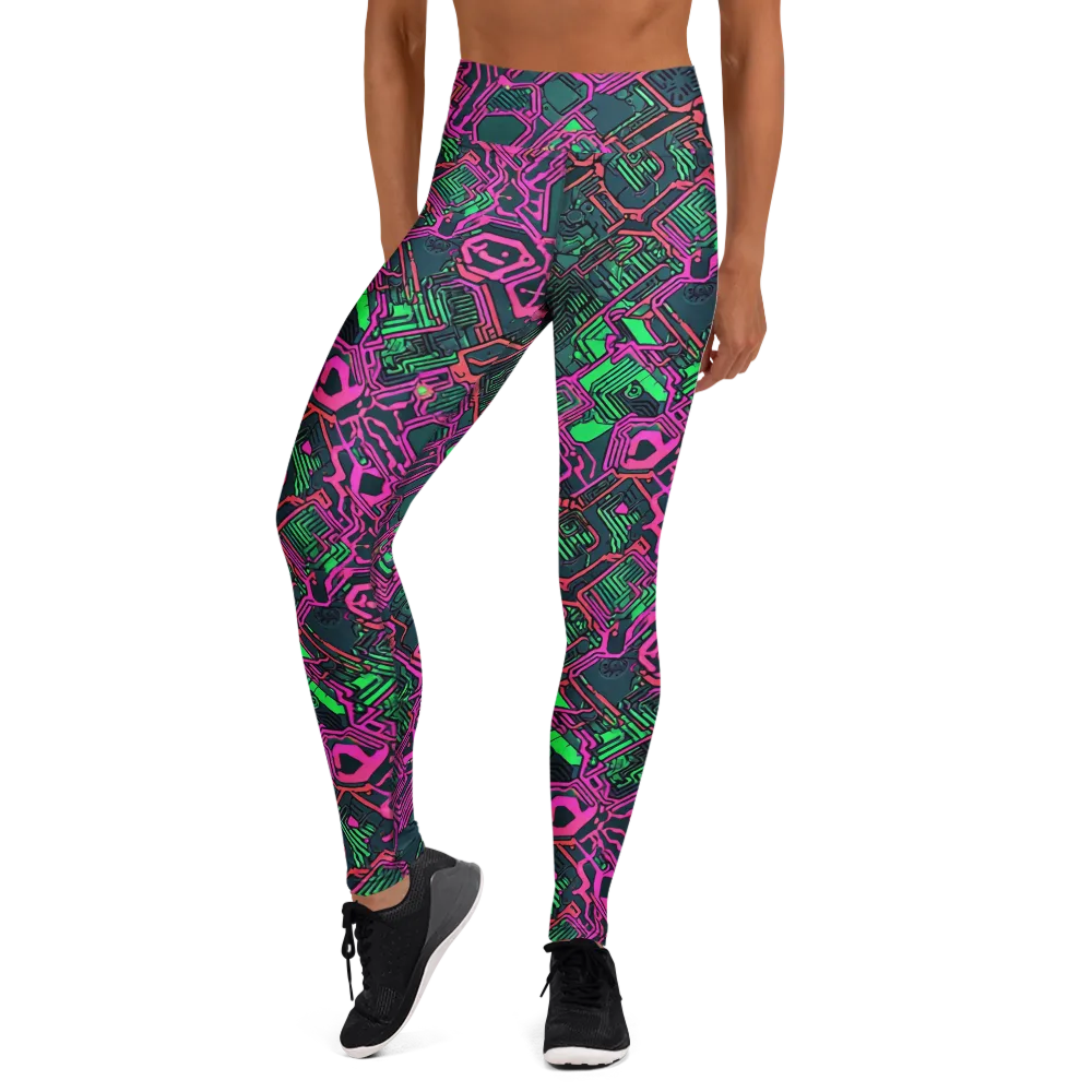 Electric Lattice on Yoga Leggings — Front