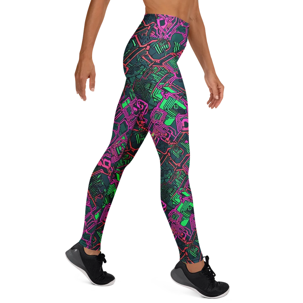 Electric Lattice on Yoga Leggings — Right