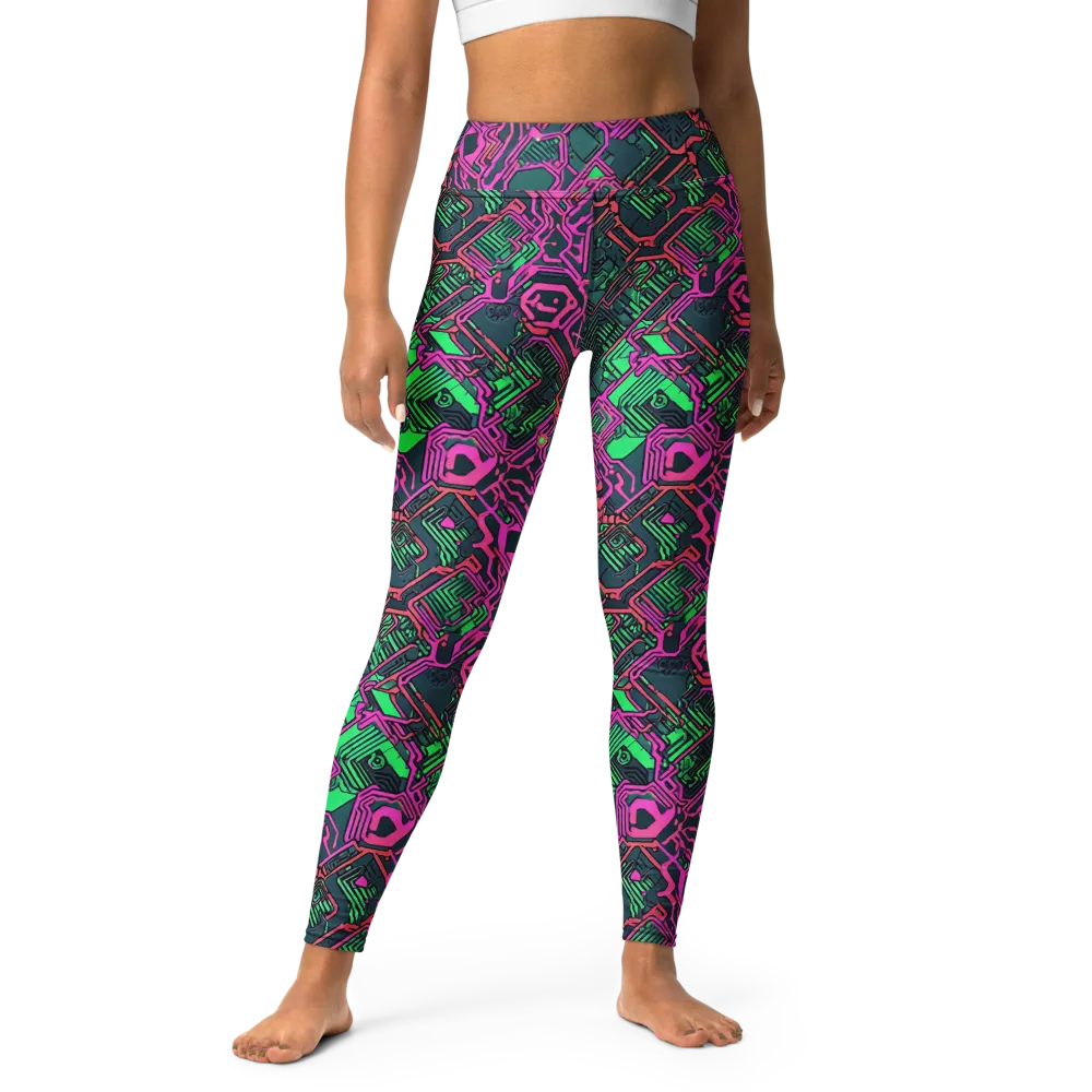 Electric Lattice on Yoga Leggings — Front