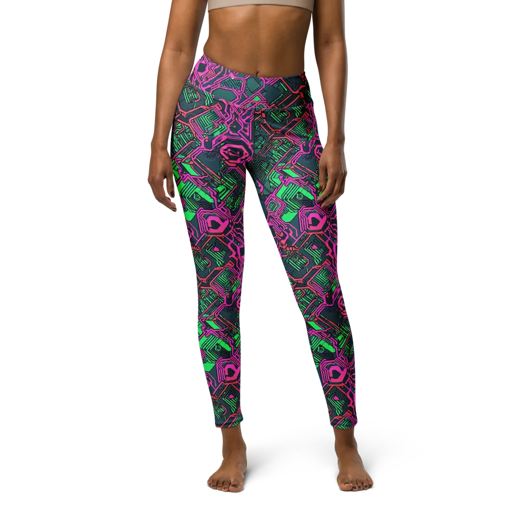 Electric Lattice on Yoga Leggings — Front
