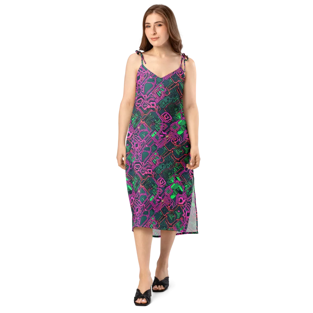 Electric Lattice on Slip Dress — Front