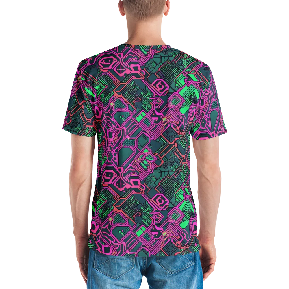Electric Lattice on Men's Crew Neck T-Shirt — Back