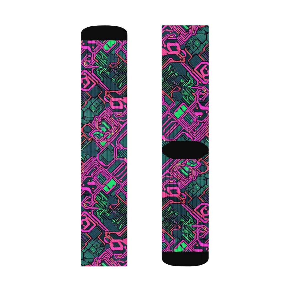 Electric Lattice on Socks — Right Sock