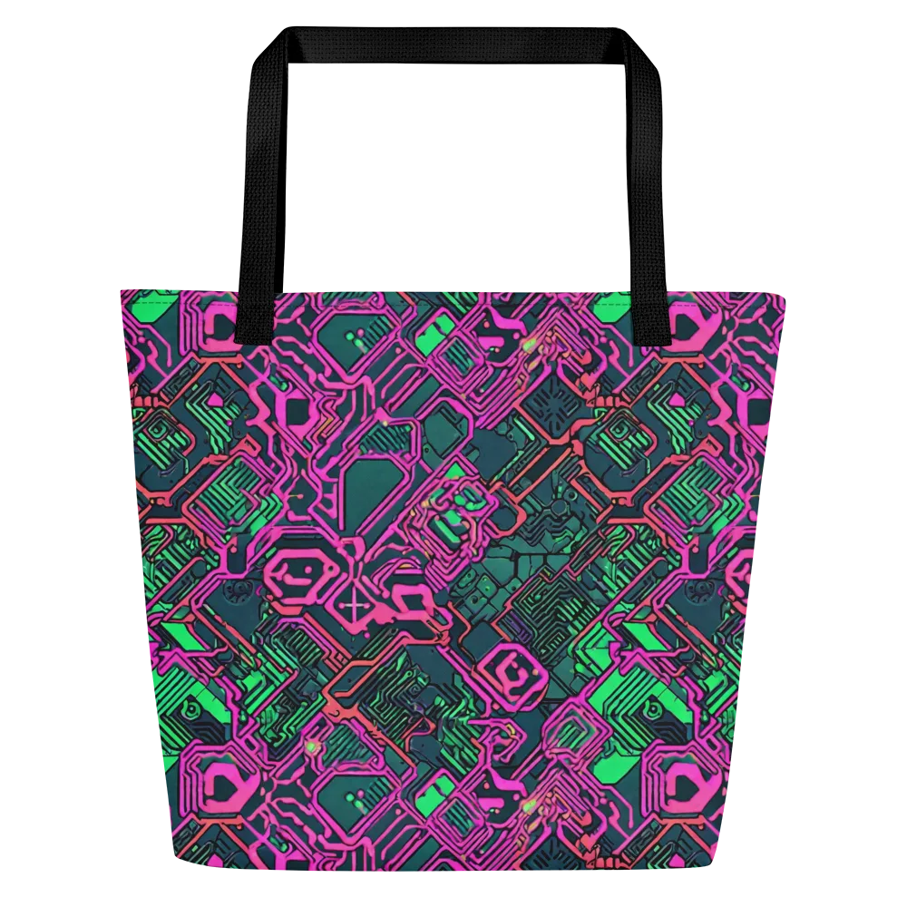 Electric Lattice on Large Tote Bag W/ Pocket — Front