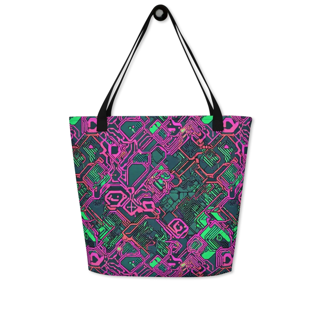 Electric Lattice on Large Tote Bag W/ Pocket — Front