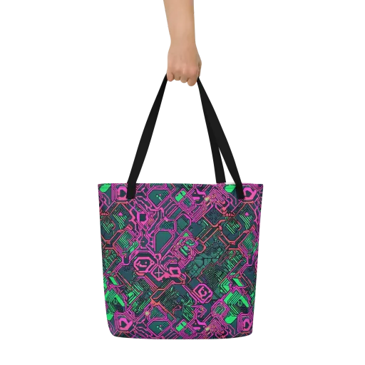 Electric Lattice on a Large Tote Bag W/ Pocket