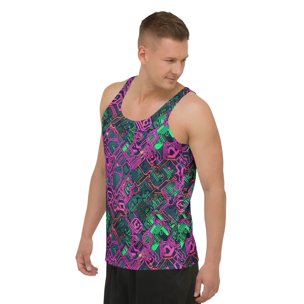 Electric Lattice on Men's Tank Top — Left Front