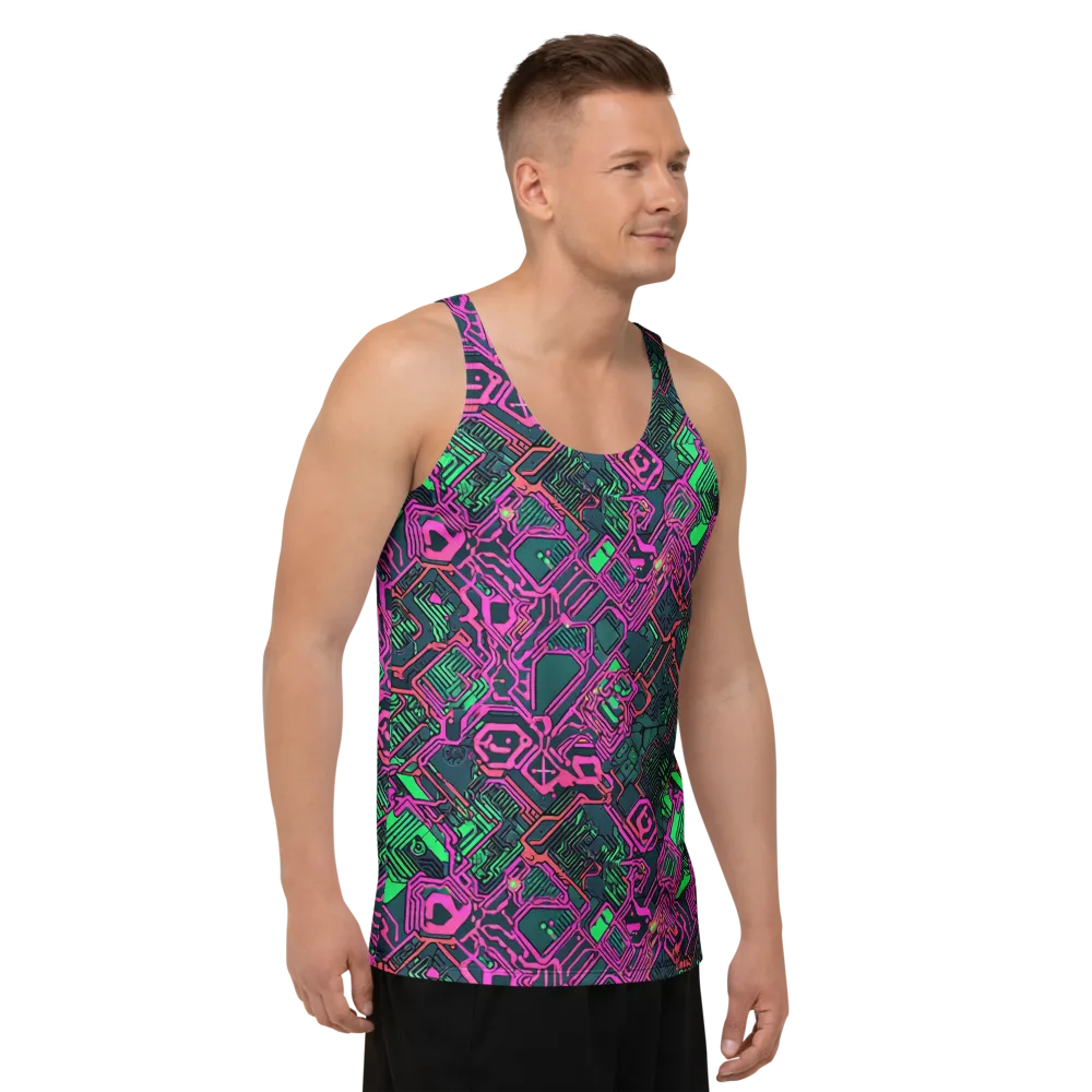 Electric Lattice on Men's Tank Top — Right Front