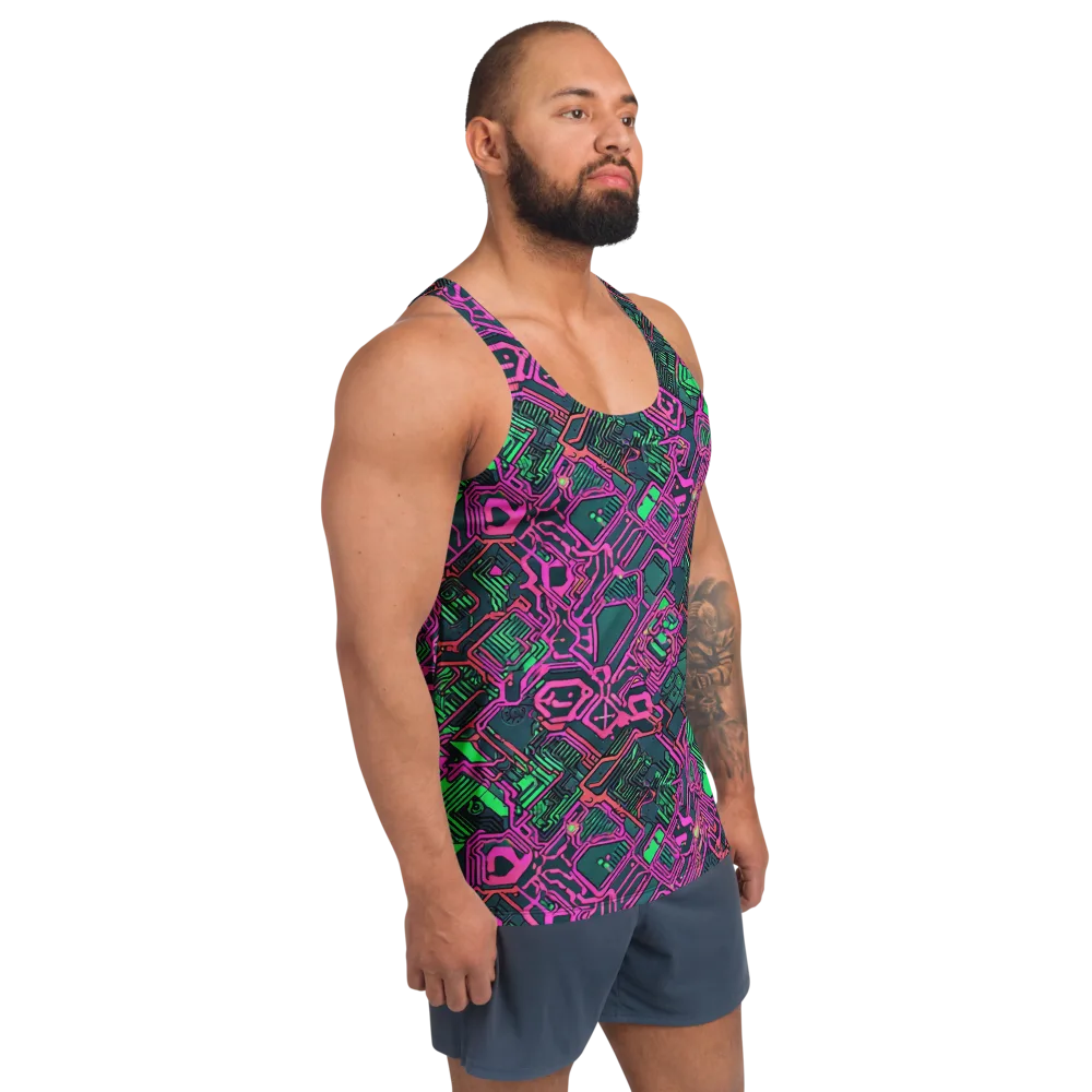 Electric Lattice on Men's Tank Top — Right Front