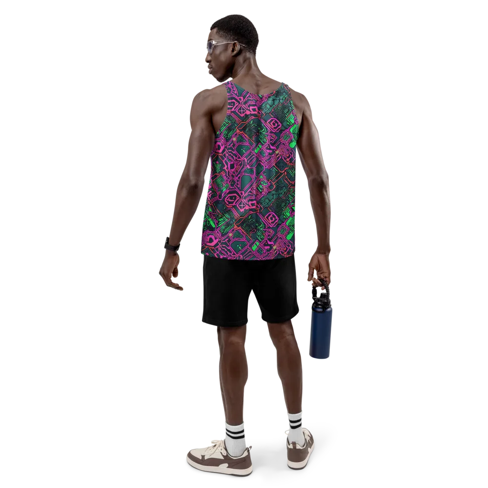 Electric Lattice on Men's Tank Top — Back