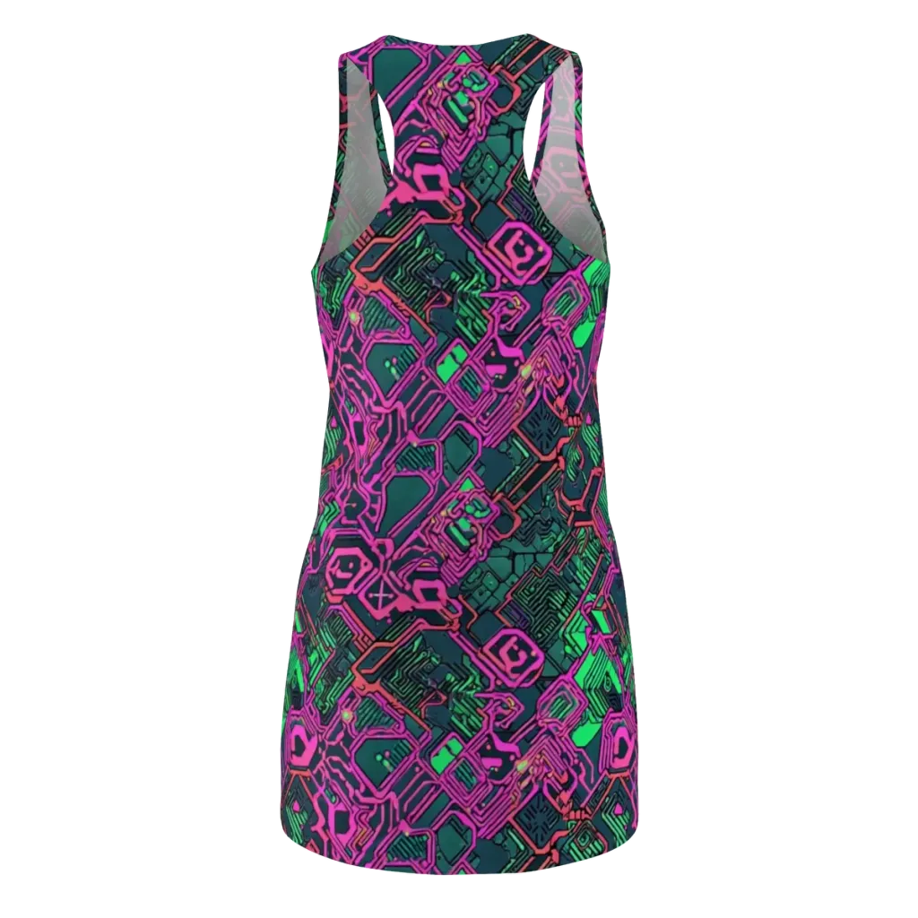 Electric Lattice on Racerback Dress — Back