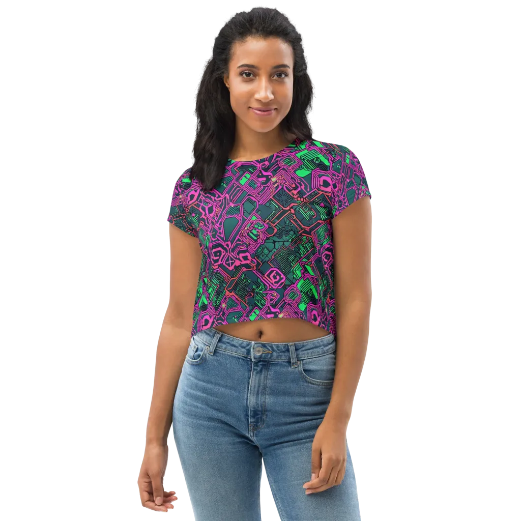 Electric Lattice on Crop Tee — Front