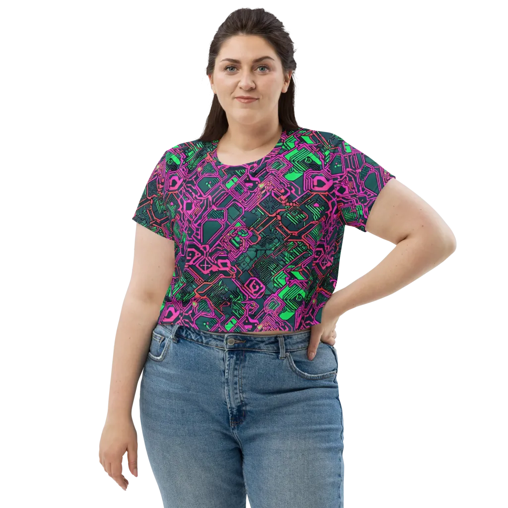 Electric Lattice on Crop Tee — Front