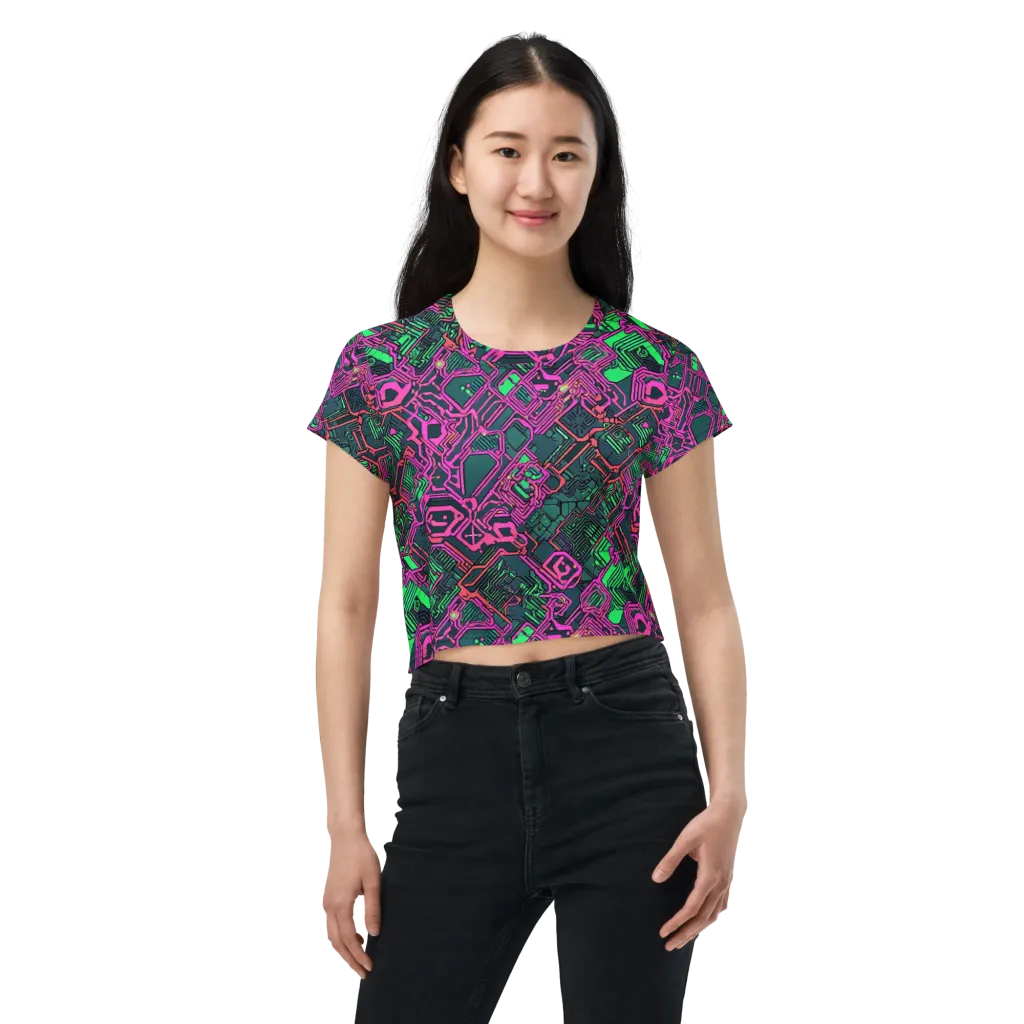 Electric Lattice on Crop Tee — Front
