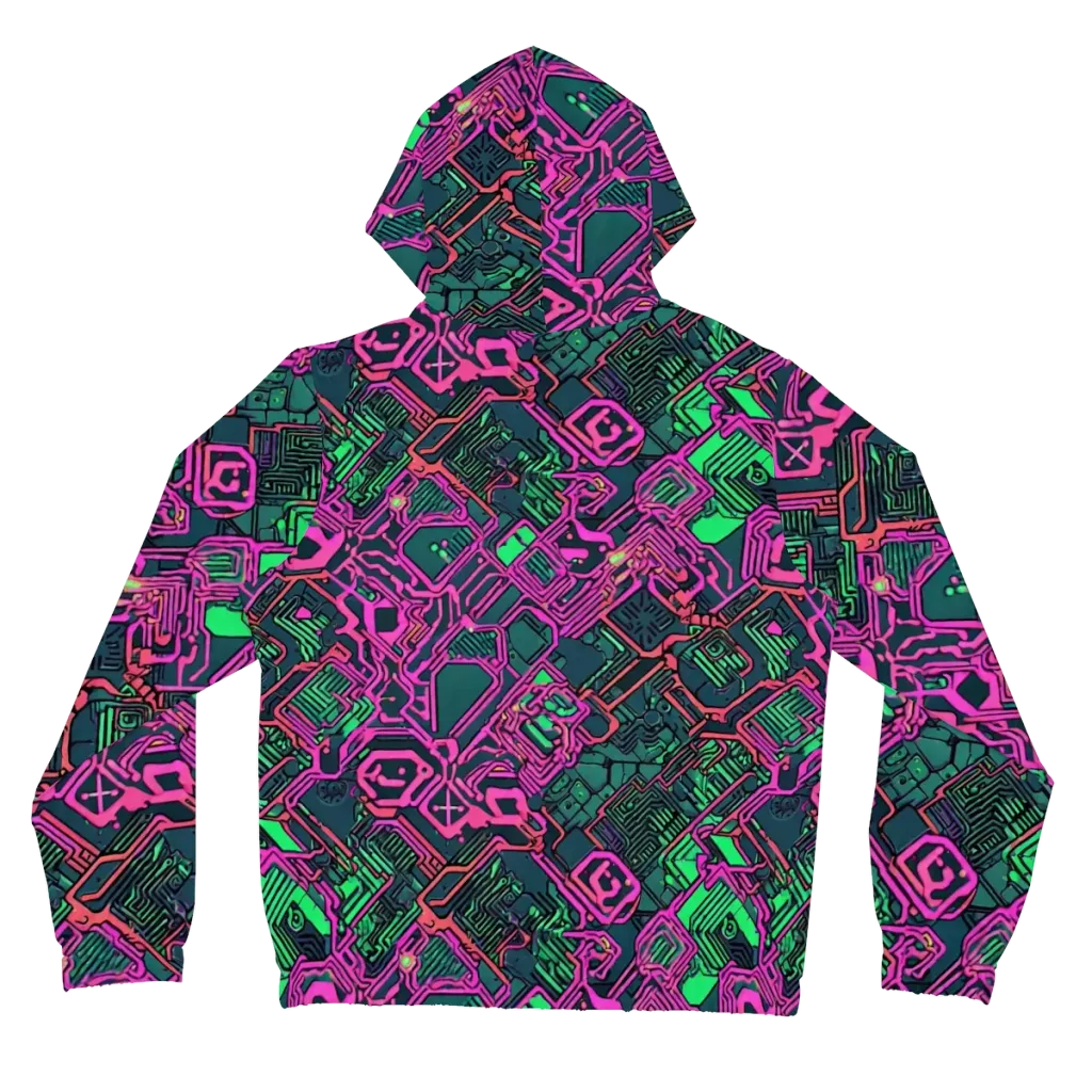 Electric Lattice on Women's Full-Zip Hoodie — Back