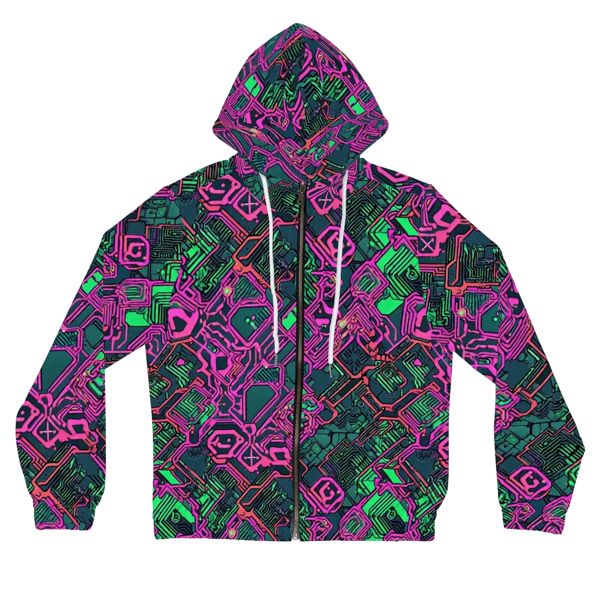 Electric Lattice on Women's Full-Zip Hoodie — Front
