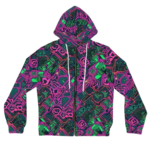Electric Lattice on a Women's Full-Zip Hoodie