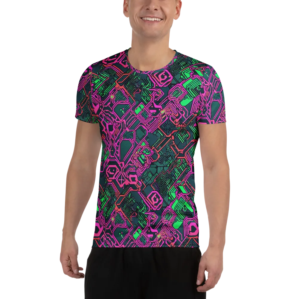 Electric Lattice on Men's Athletic T-Shirt — Front