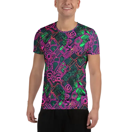 Electric Lattice on a Men's Athletic T-Shirt
