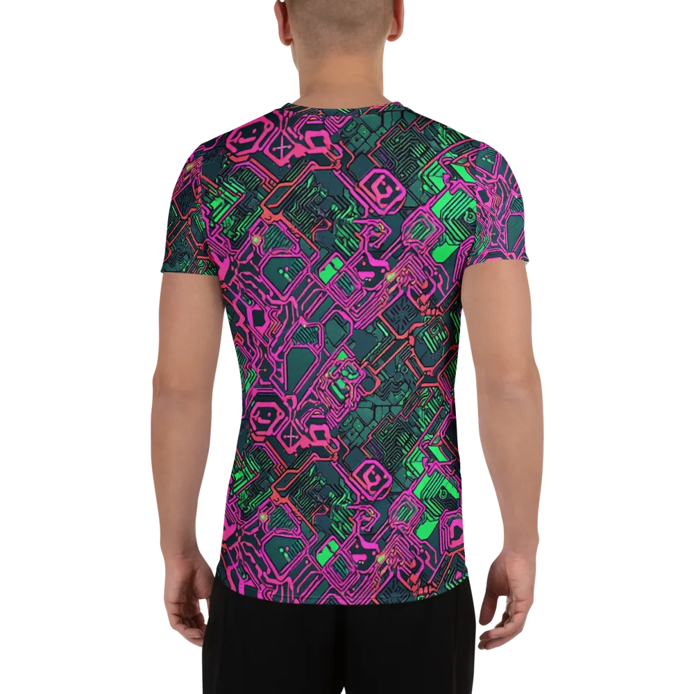 Electric Lattice on Men's Athletic T-Shirt — Back