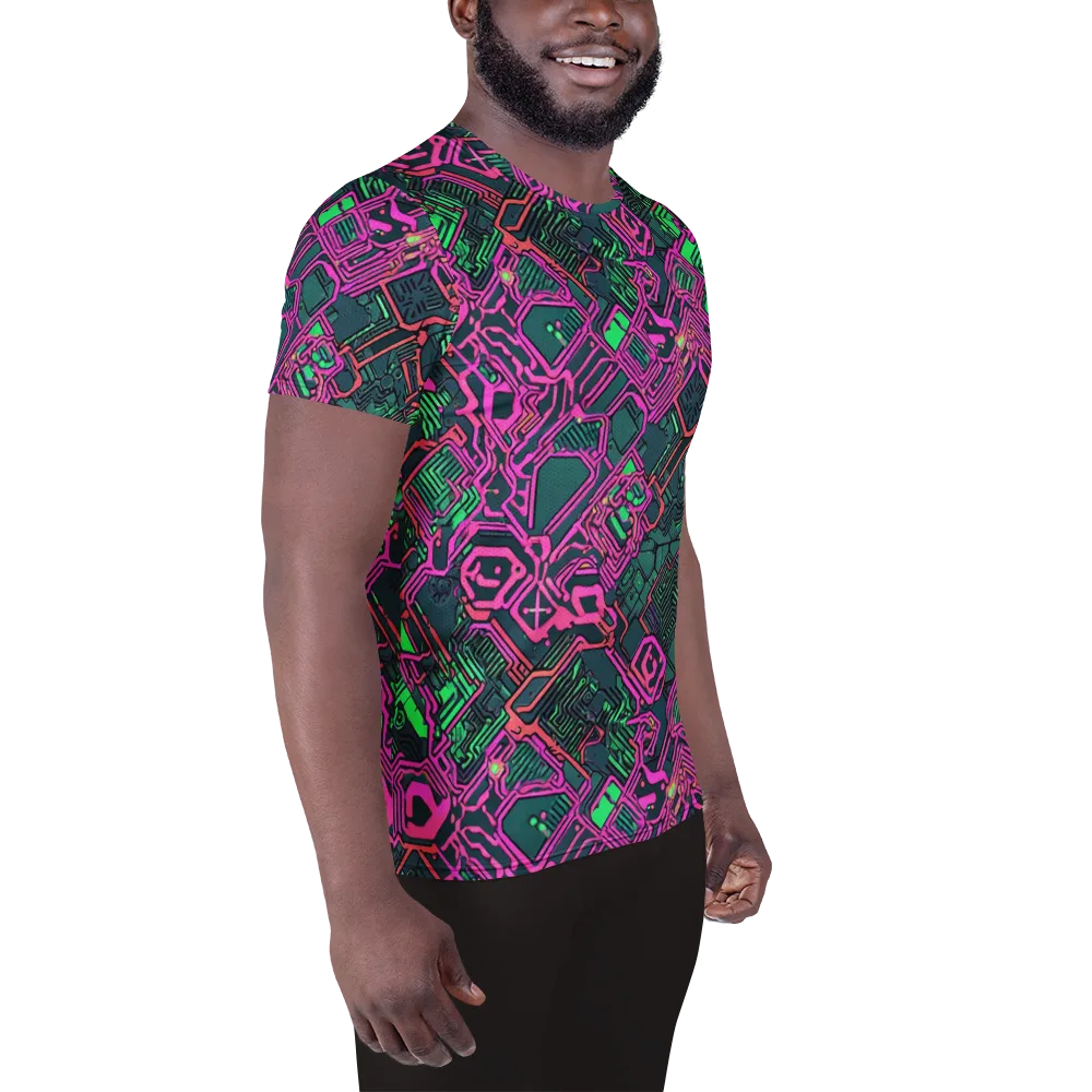 Electric Lattice on Men's Athletic T-Shirt — Right