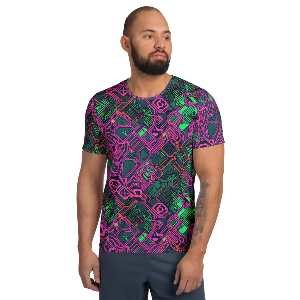 Electric Lattice on Men's Athletic T-Shirt — Front
