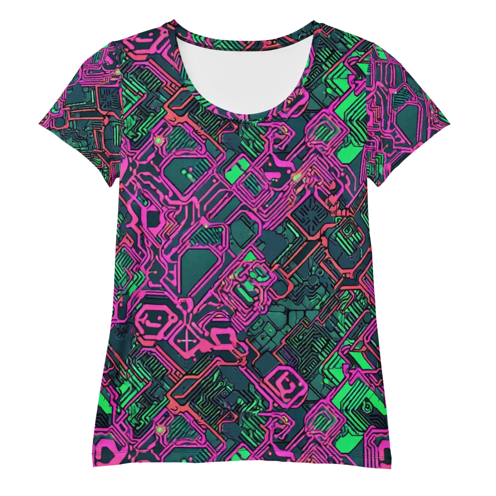 Electric Lattice on Women's Athletic T-Shirt — Front