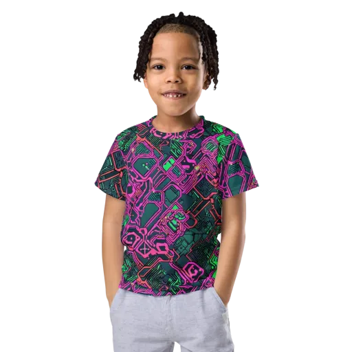 Electric Lattice on a Kids Crew Neck T-Shirt