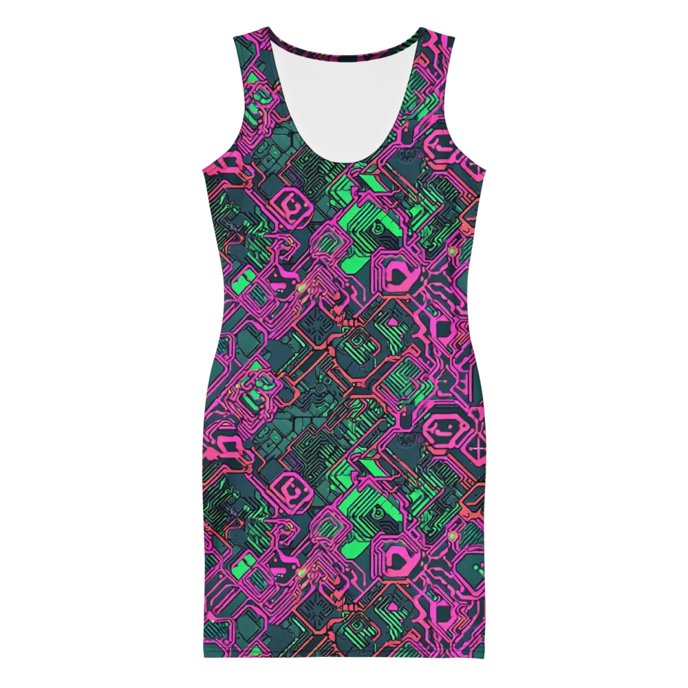 Electric Lattice on Bodycon Dress — Front