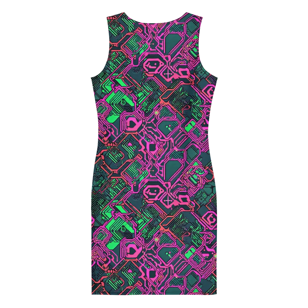 Electric Lattice on Bodycon Dress — Back