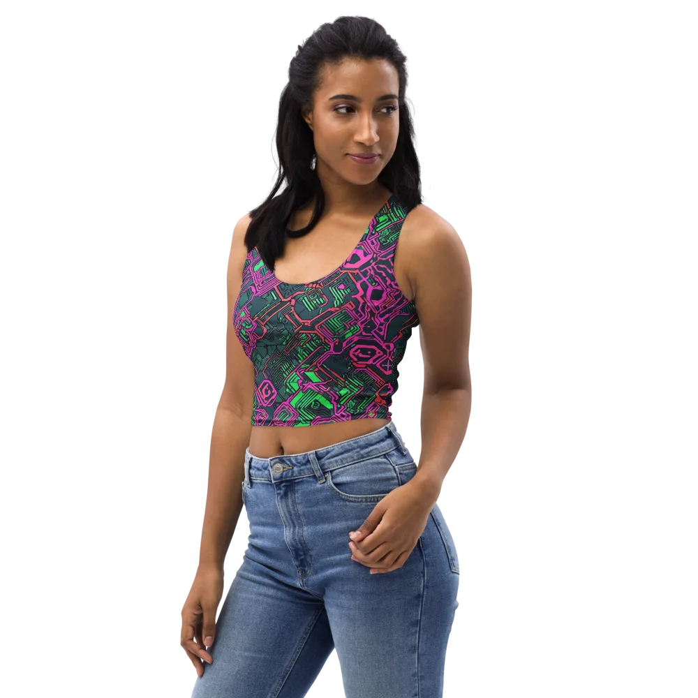 Electric Lattice on Crop Top — Left Front