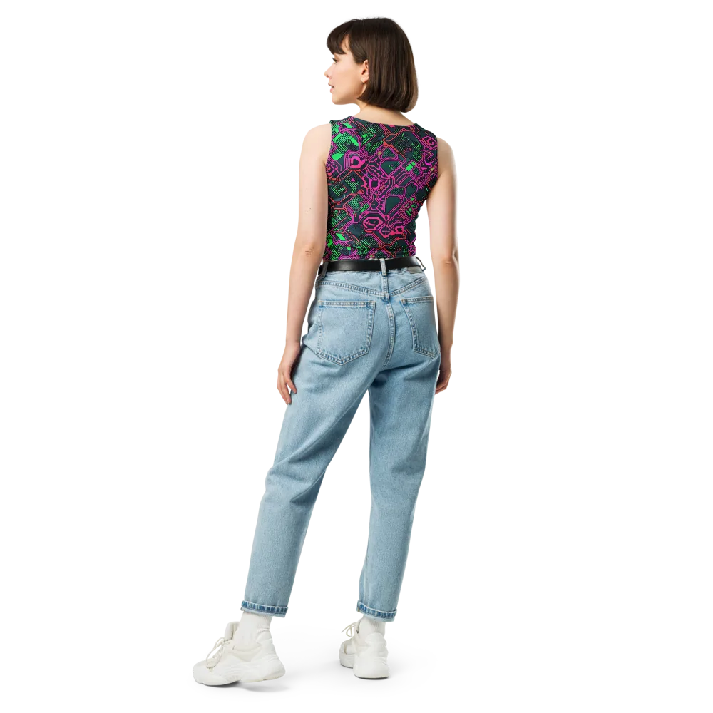 Electric Lattice on Crop Top — Back