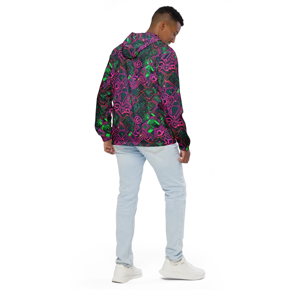 Electric Lattice on Men's Windbreaker — Back